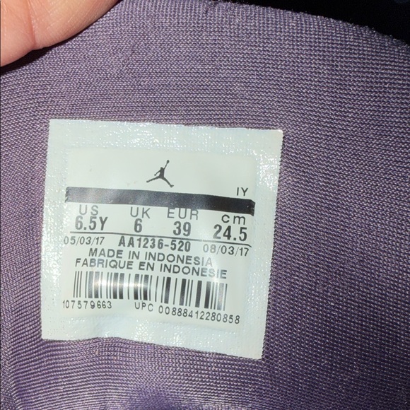 Jordan Women's Iridescent Purple Sneakers - Picture 7 of 9